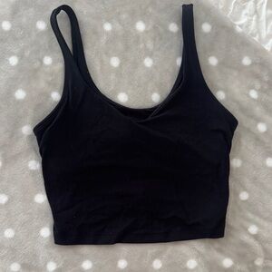 lululemon athletica Black Cropped Scoop Tank